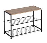 Полка для обуви Sheffilton SHT-SR12 Черный муар/Скандинавский орех