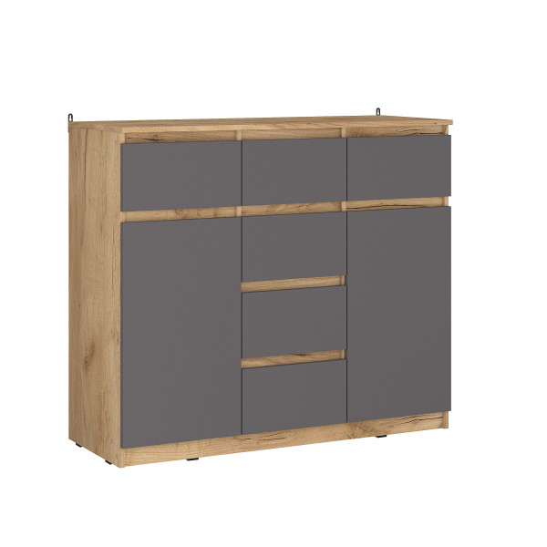 Тумба ТБ22 Сити серый графит/дуб крафт золотой