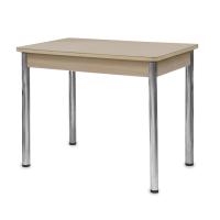 Стол Айсберг-мини СТ,960(1260),ЛДСП Дуб молоч,Стекло Капучино,СОЗВЕЗДИЕ/нога ПРЯМА хром 4