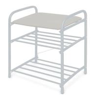 Банкетка 1 для обуви (арт. Б1-1/МС) КАРКАС мат. серый, сиденье винислкожа светло-серый