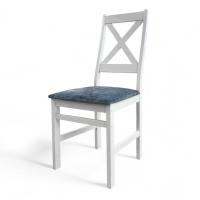 Стул Бриз Р, эмаль белая, ткань Катания 14 (Серо-Голубой)