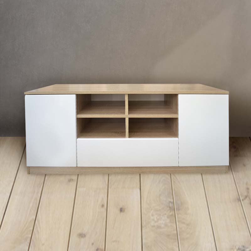 Тумба ТВ ТМ24 дуб сонома/белый глянец