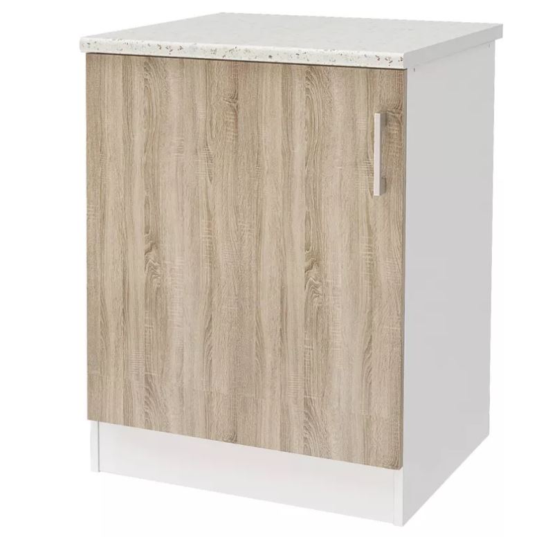 Уют СТЛ.275.06МСТ Шкаф напольный 60 + фасад + столешница Белый/ДУБ СОНОМА 