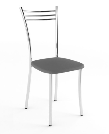 Стул Трио Стандарт (хром, к/з Серый 800)