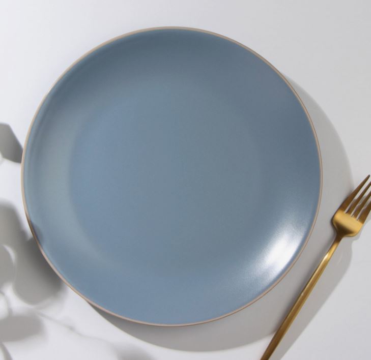 Тарелка обеденная 27 см "Ваниль" цвет голубой 9377081