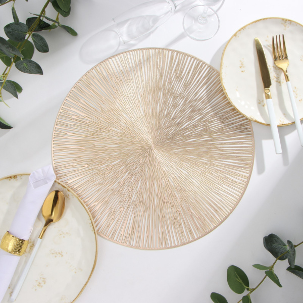 Салфетка сервировочная Доляна цв.золото, d 38 см   