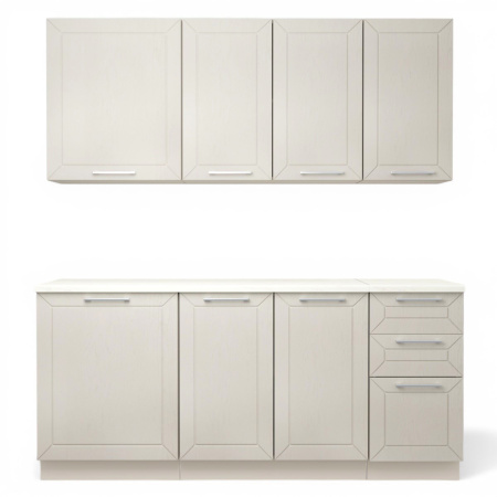 Кухня АНСИ Кашемир/ Дуб Латте  (столешница Луанда+сушка+планки) 1,8 м