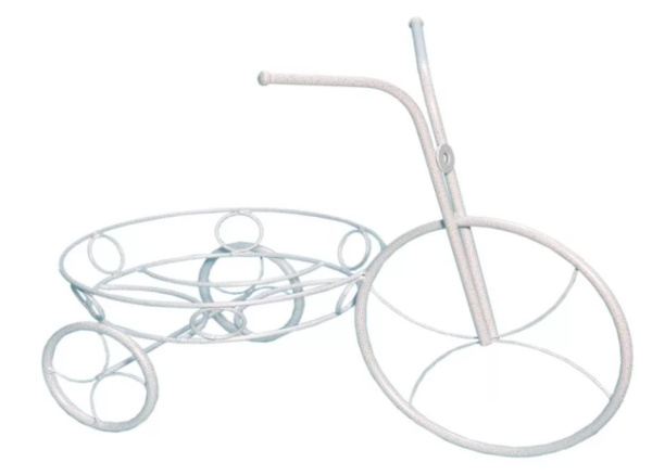 Подставка д/цветов "Велосипед  "  Белое серебро, Белый