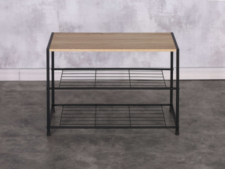 Полка для обуви Sheffilton SHT-SR12 Черный муар/Скандинавский орех