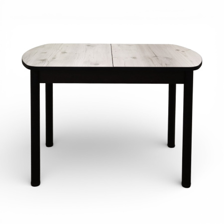 Стол Фаворит 1100(+400)*700 Пластик Бискайск.сосна,бабочка(B5)/ЛДСП бодега темн+опоры(черн)