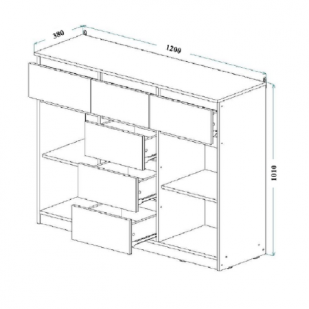 Тумба ТБ22 Сити серый графит/дуб крафт золотой