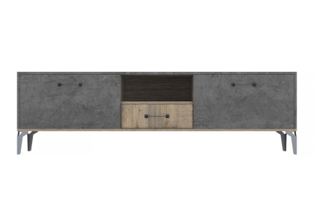 Тумба под ТВ Статус дуб самдал/цемент темный