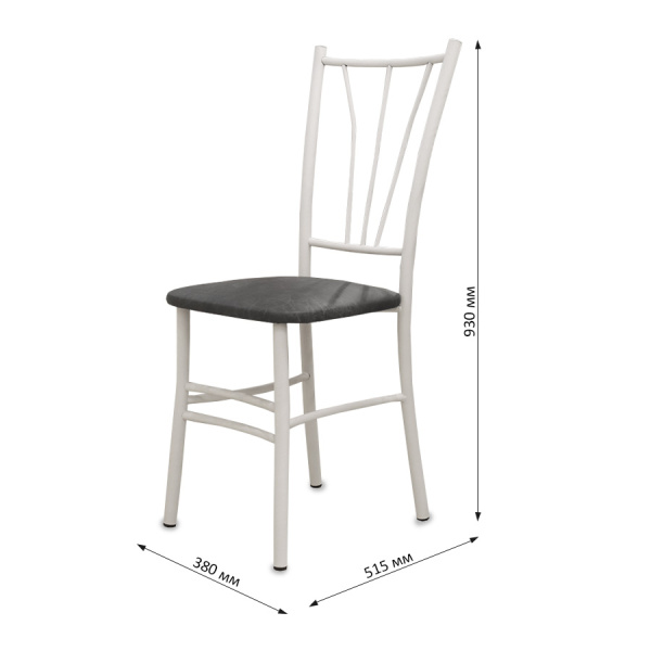 Стул Трилогия (металл БЕЛЫЙ, к/з Серый SCA1383)/