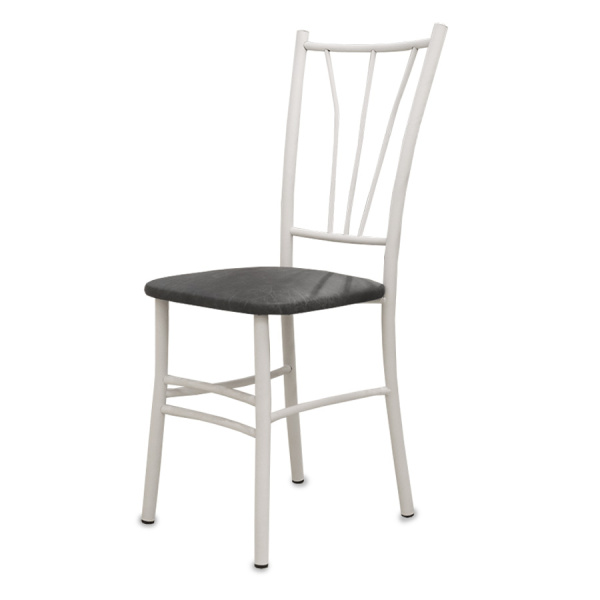 Стул Трилогия (металл БЕЛЫЙ, к/з Серый SCA1383)/