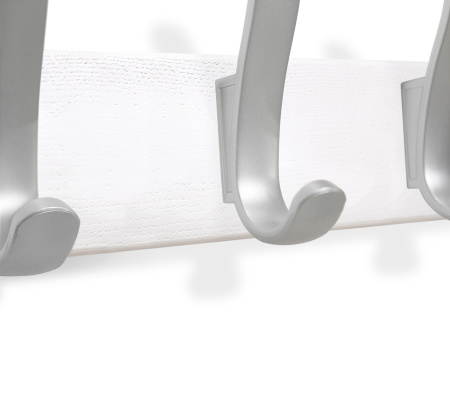 Вешалка SHT-WH20 дерево (бук)/пластик (беленый/серебро)