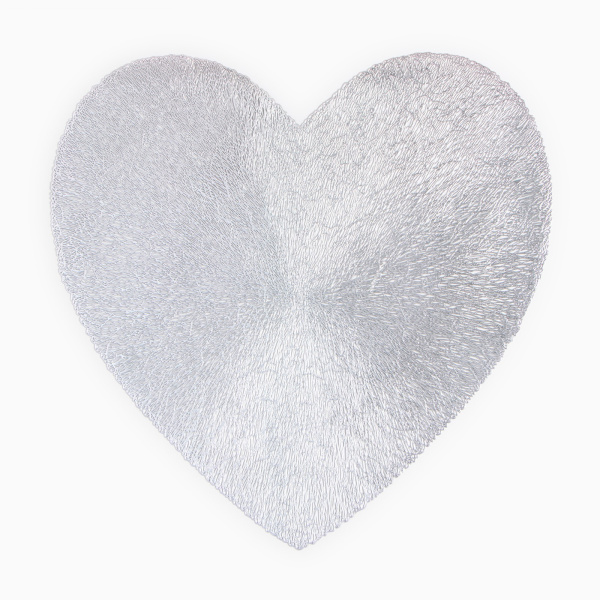 Салфетка сервировочная Доляна сердце цв.серебро, d 38 