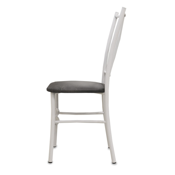 Стул Трилогия (металл БЕЛЫЙ, к/з Серый SCA1383)/