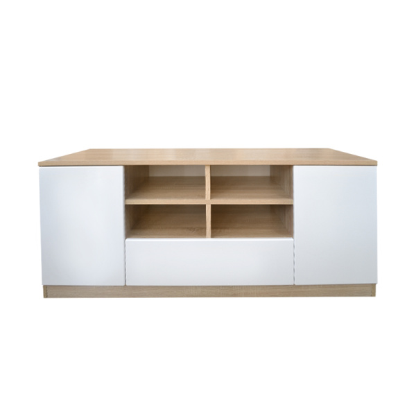 Тумба ТВ ТМ24 дуб сонома/белый глянец
