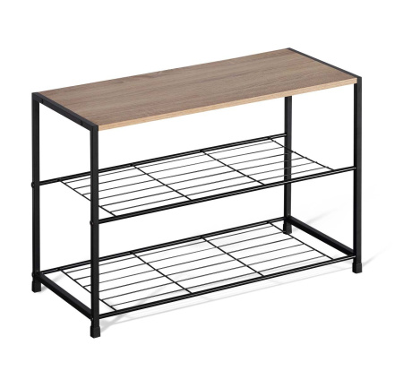 Полка для обуви Sheffilton SHT-SR12 Черный муар/Скандинавский орех