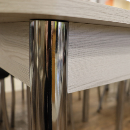 Стол обеденный (900х600х760)  Сосна Лофт/опора D50 труба хром