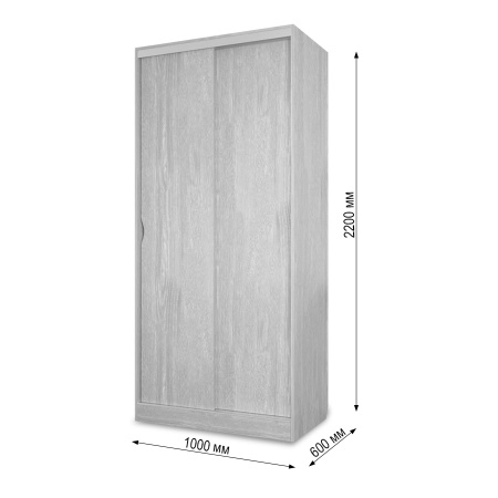 Шкаф-купе Клэр 1000х600х2200 Дуб млечный