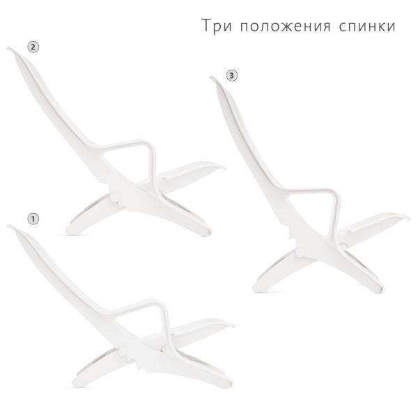 Шезлонг 1920х620х320мм (белый) 