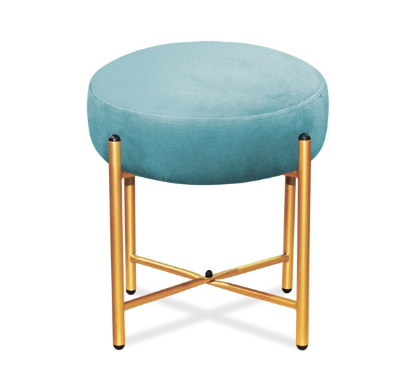 Банкетка SHT- B4  голубая пастель/золото