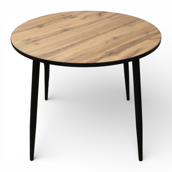 Стол Поло D900, металл черный+пластик Дуб Вотан