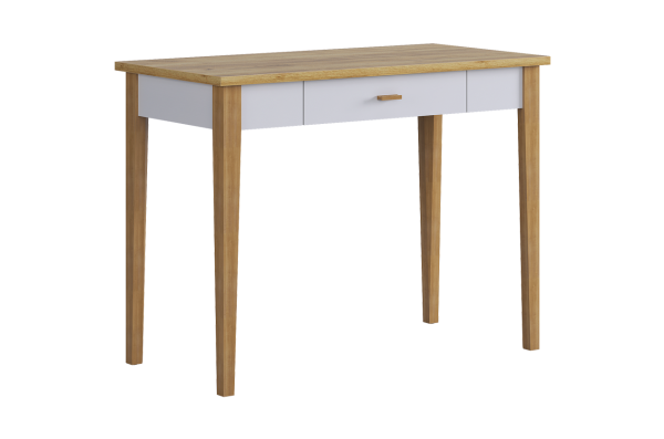 Стол Хюгге, (1000х500х756), (белое дерево/дуб крафт золотой)