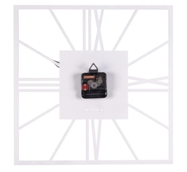 3532-004W Часы настенные из металла, квадрат 35 см, белый "Рим 2"