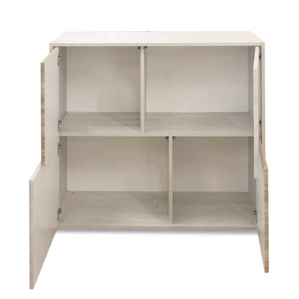 Комод ШАЛЕ 4 двери/ Сосна Лофт/Камень Светлый/Ясень горный