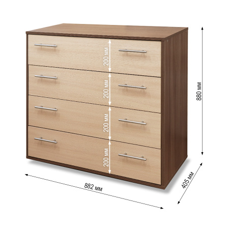 Комод МН-02.10.02/ясень шимо/дуб млечный