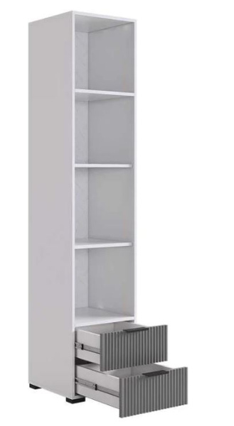 Зефир Шкаф однодверный с ящ 107.03 (белое дерево/чёрный муар/серый (эмаль)