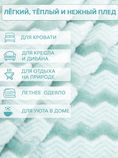 Плед фл Texrepublic жакр.двухцв 150*200 92570