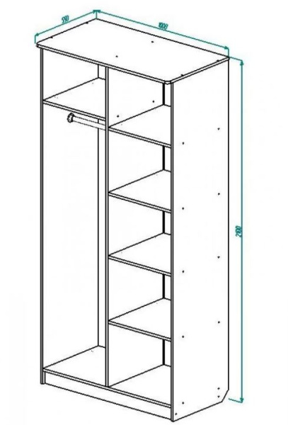 Шкаф ШРК-2 дуб дуб сонома