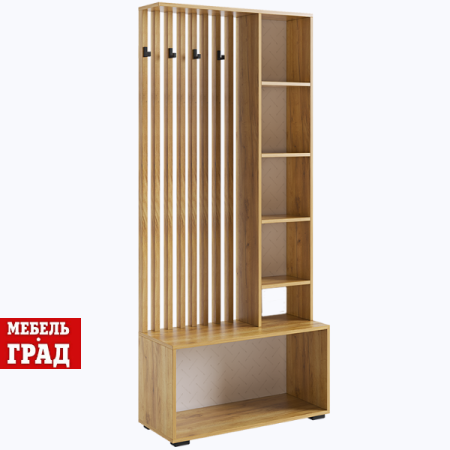 Прихожая/Дуб крафт золотой/белое дерево